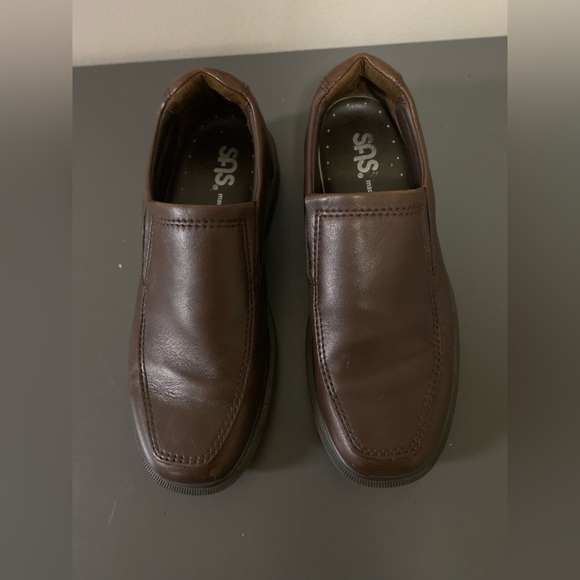 SAS Diplomat Shoes Mens Size 9 Brown Leather Slip On Loafers Casual Comfort - Picture 1 of 14